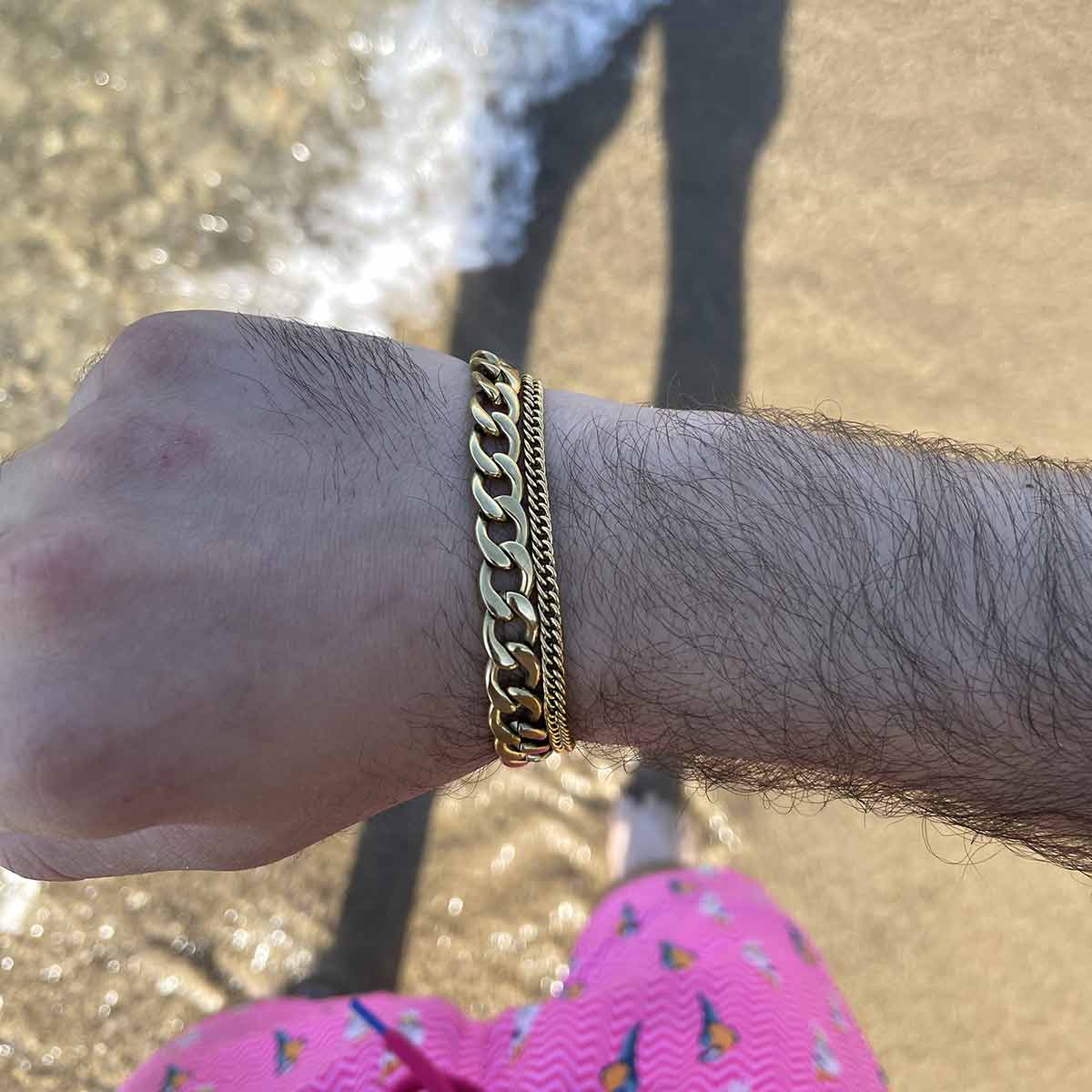 Gurmet Gold Bracelet 7MM Βραχιόλι από ανοξείδωτο ατσάλι 316L